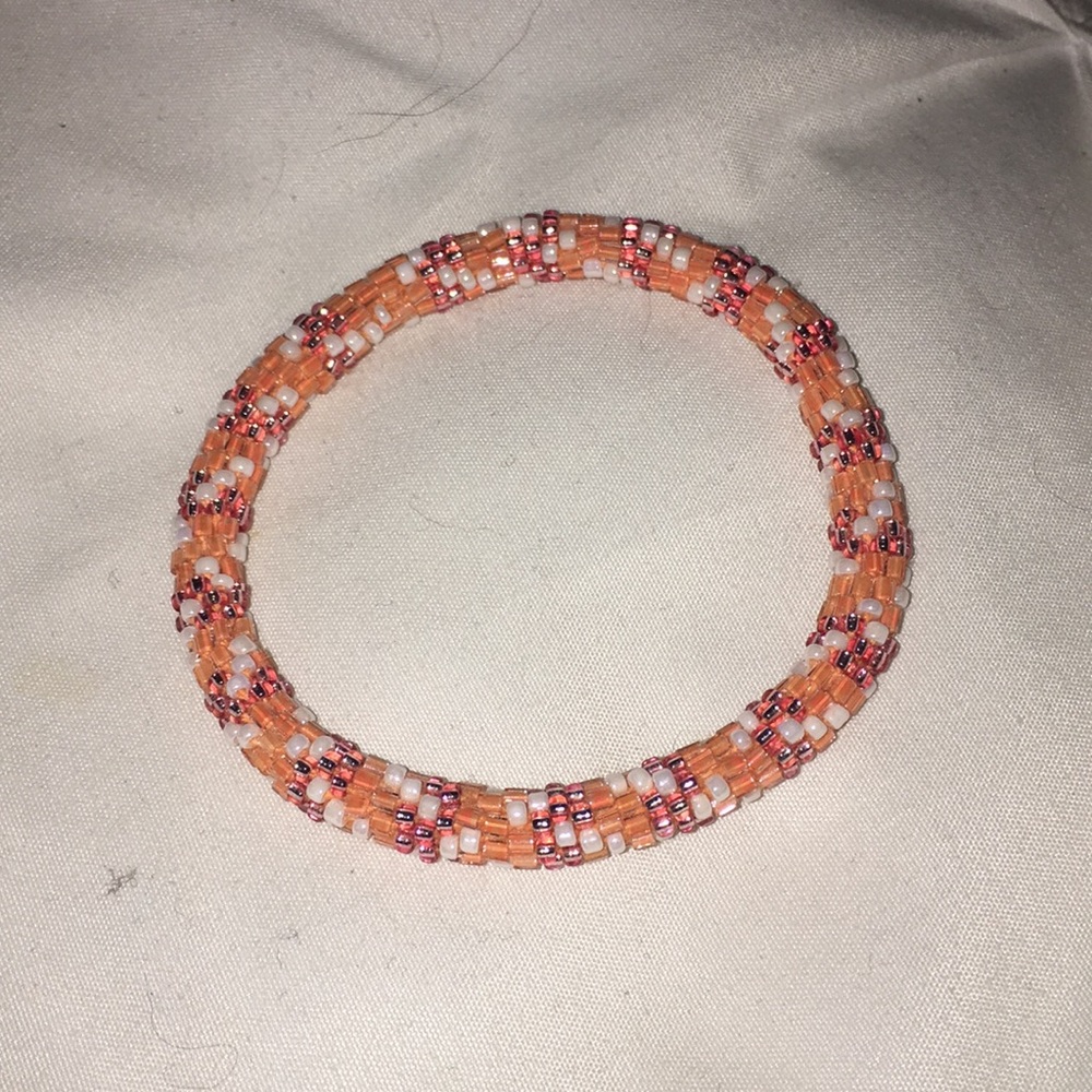 Coral/white bracelet